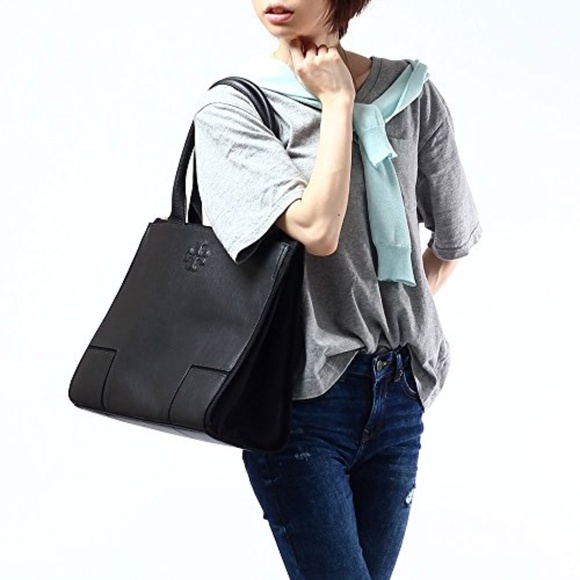 **LAST ONE** Tory Burch Ella Black Leather Tote - Picture 6 of 6